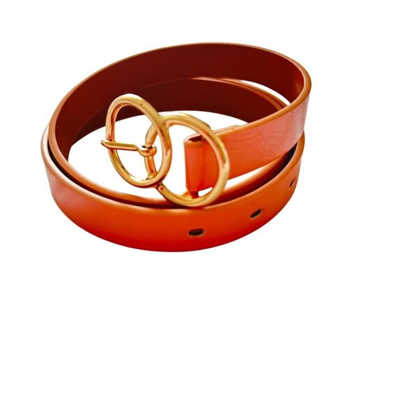 Skinny Belt Double Gold Buckle Women Size S Adjustable Georgia Peach A New Day - Picture 7 of 10